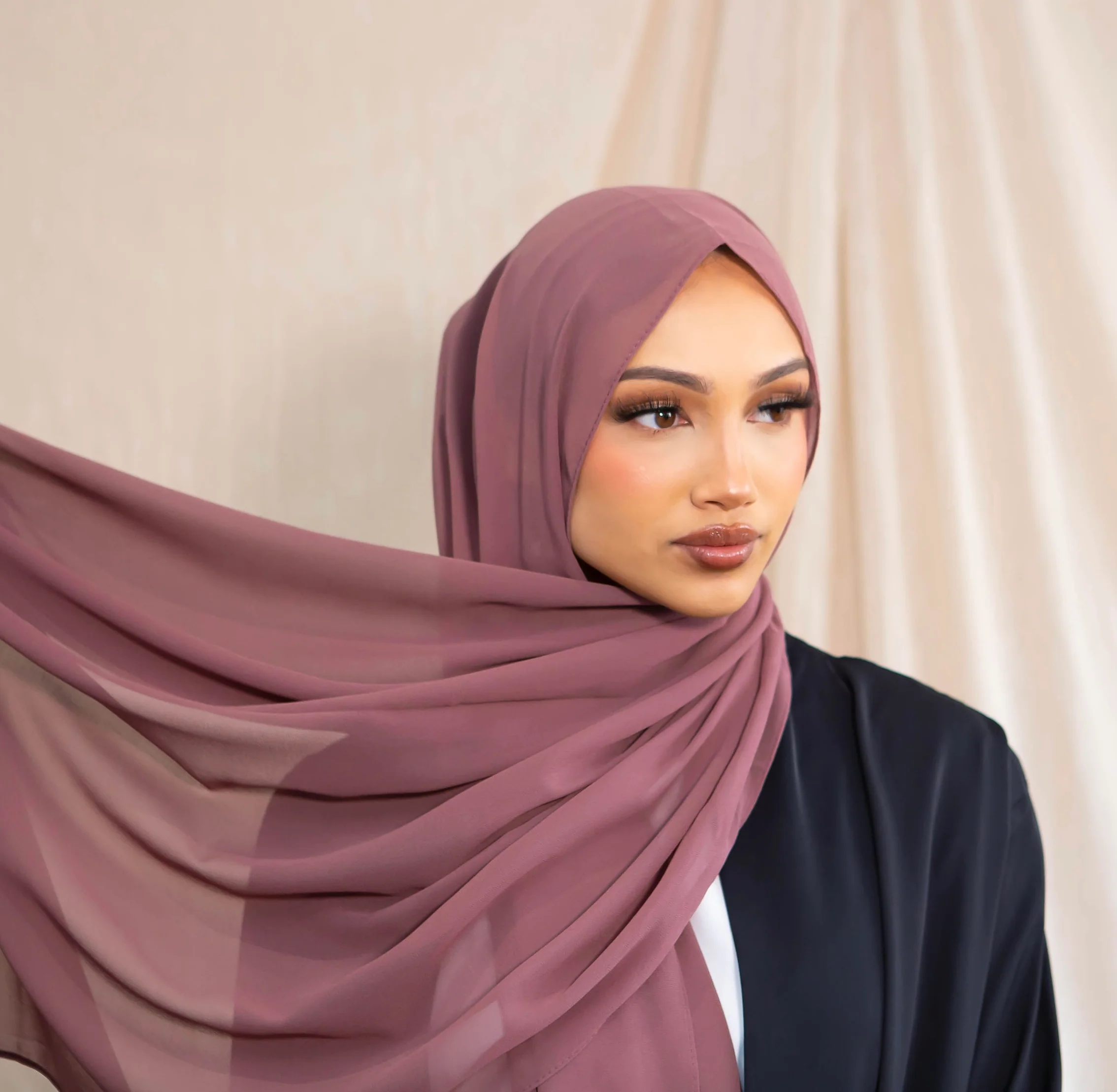 Chiffon Hijab -  Mauve - Image 3