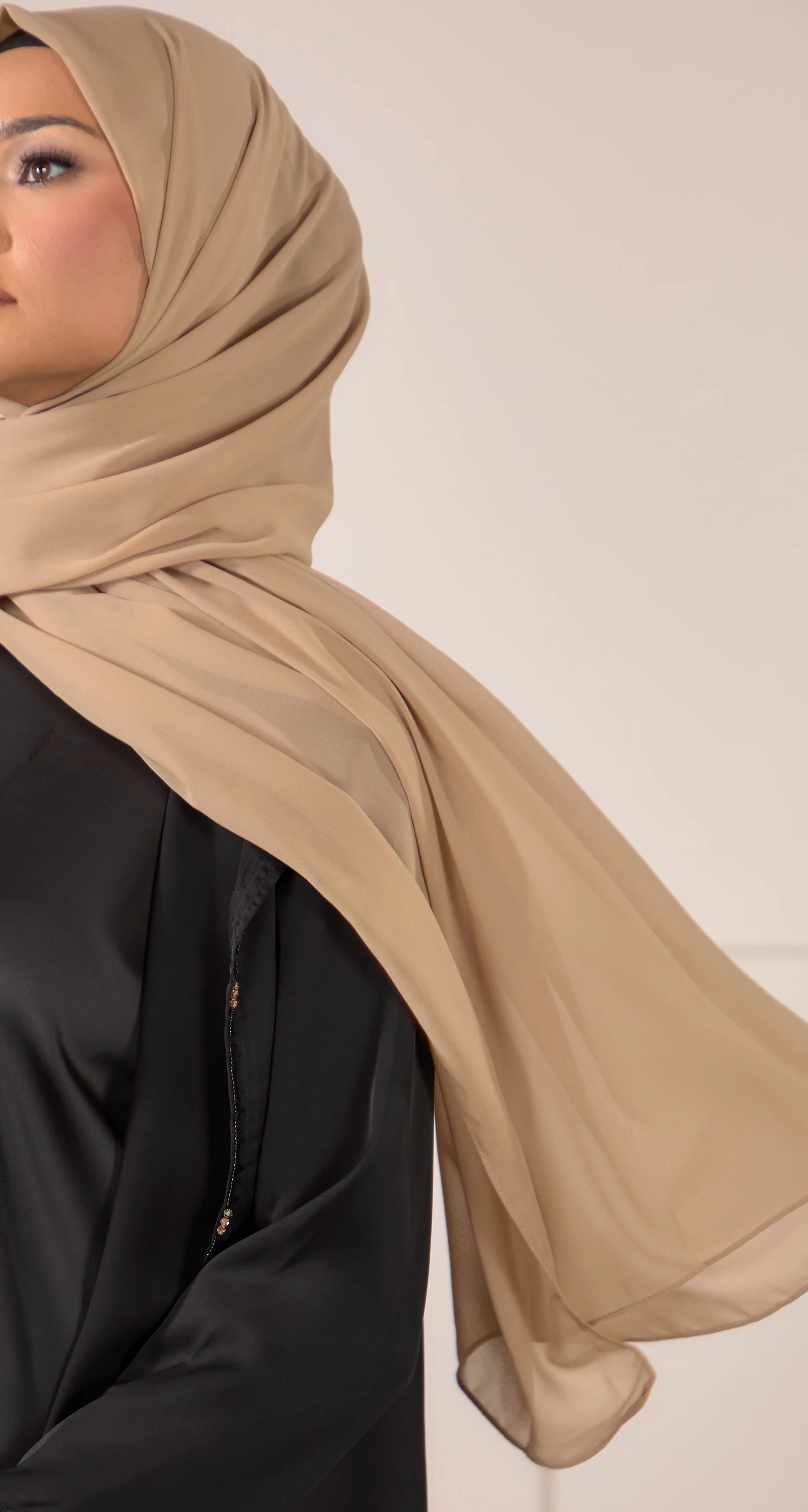 Chiffon Hijab - Stone - Image 2