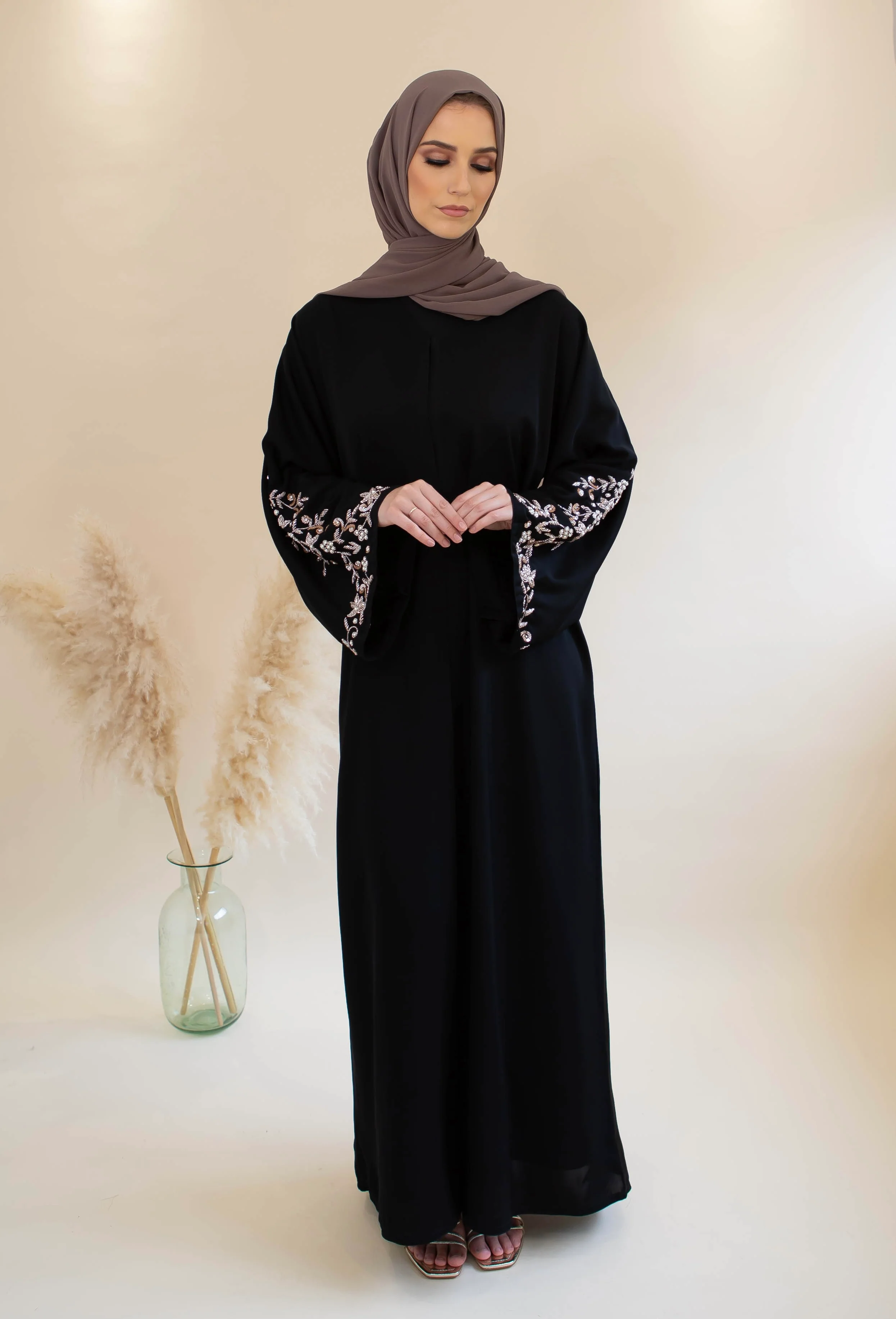 Dana Embellished Sleeve Abaya - Image 3