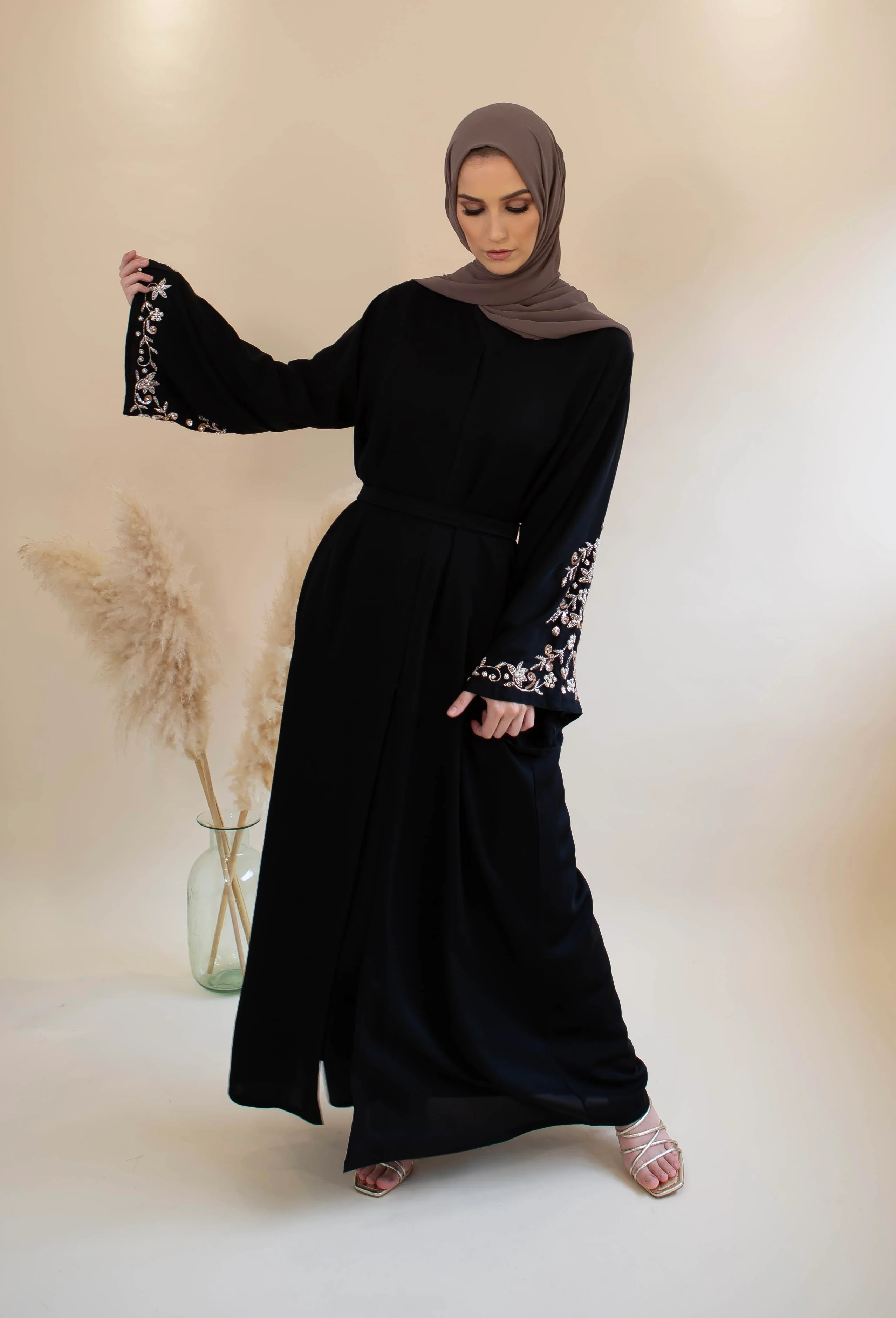 Dana Embellished Sleeve Abaya - Image 4