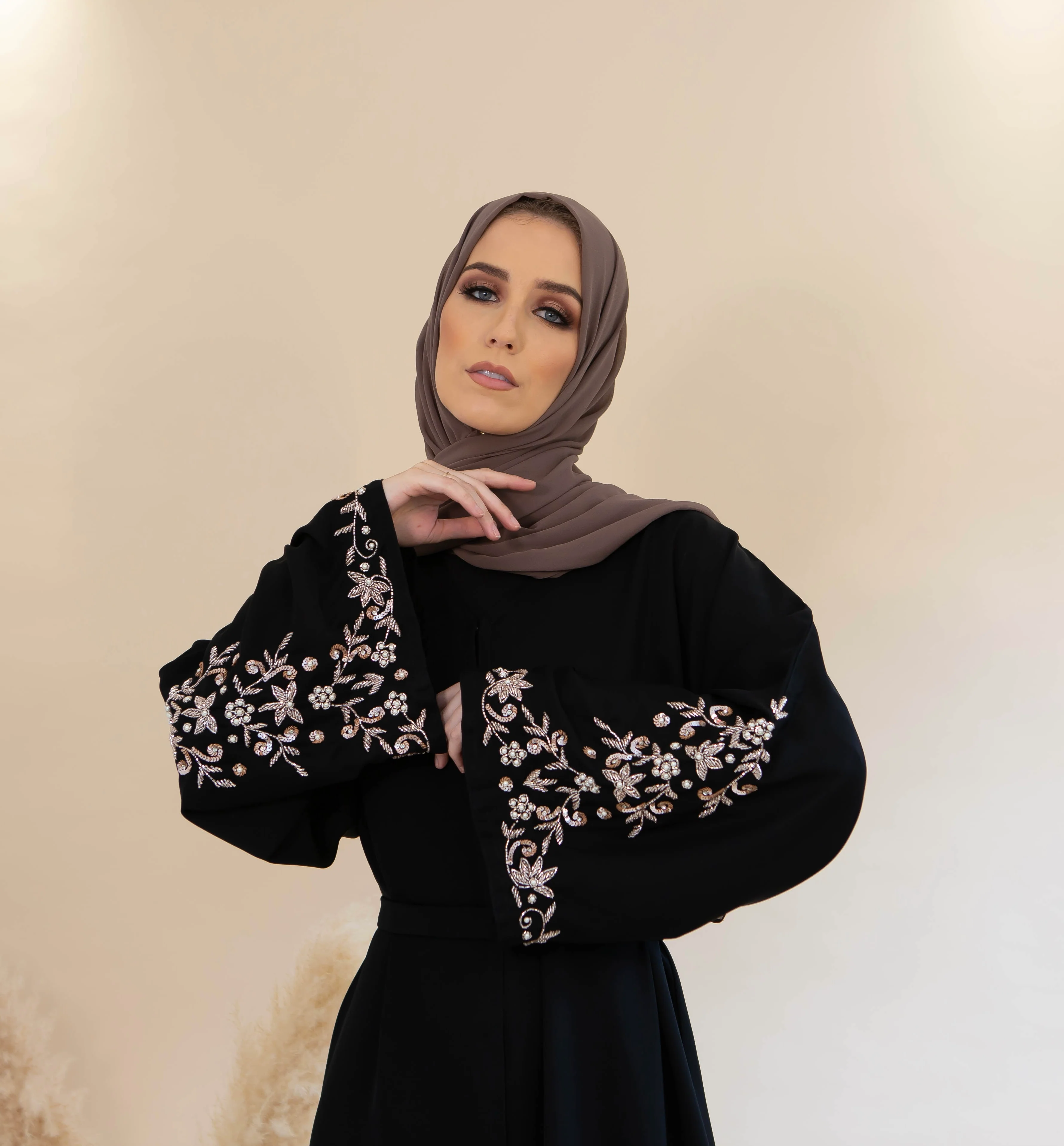 Dana Embellished Sleeve Abaya - Image 5
