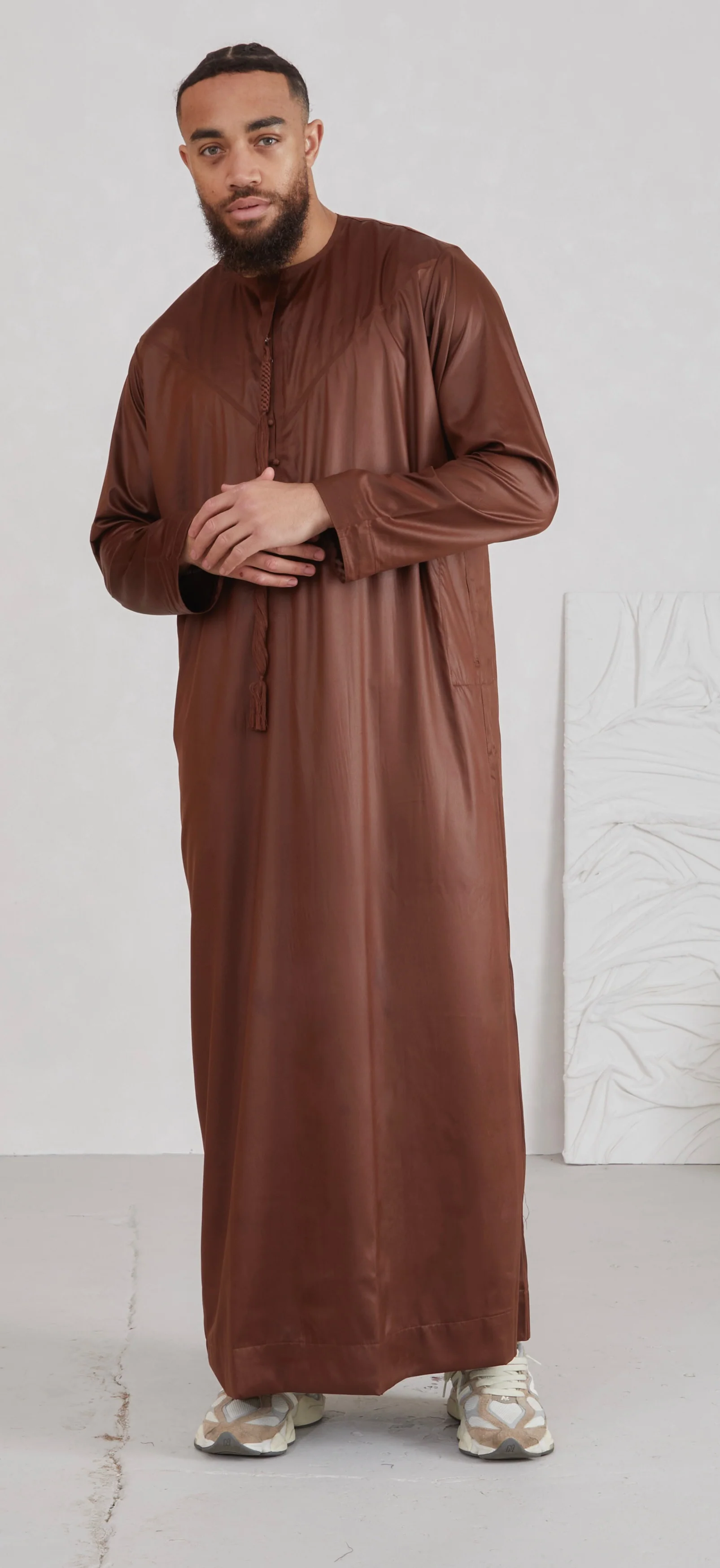 Men's Emirati Thobe - Tan - Image 4