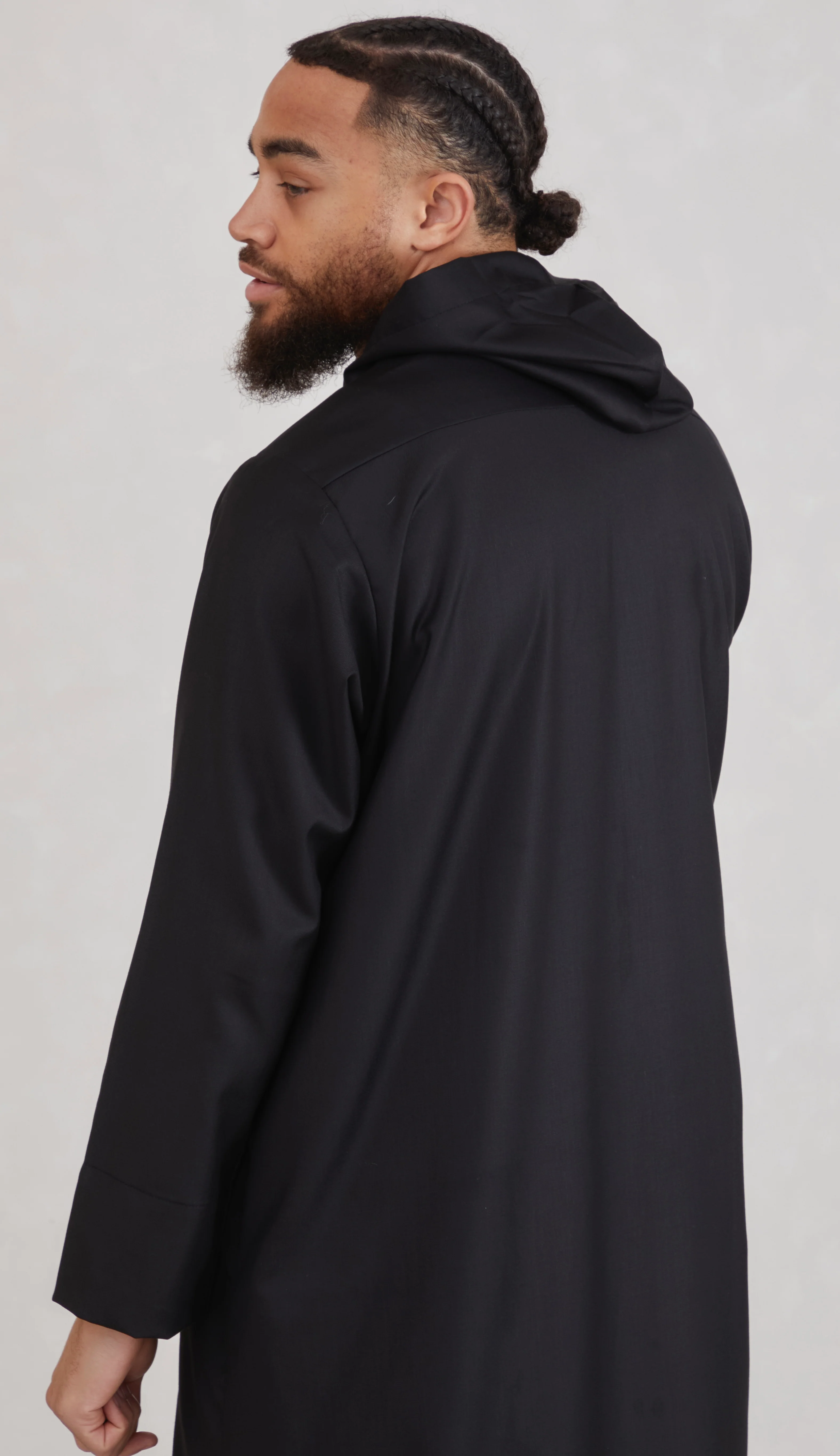 Men's Hooded Thobe - Black - Image 4