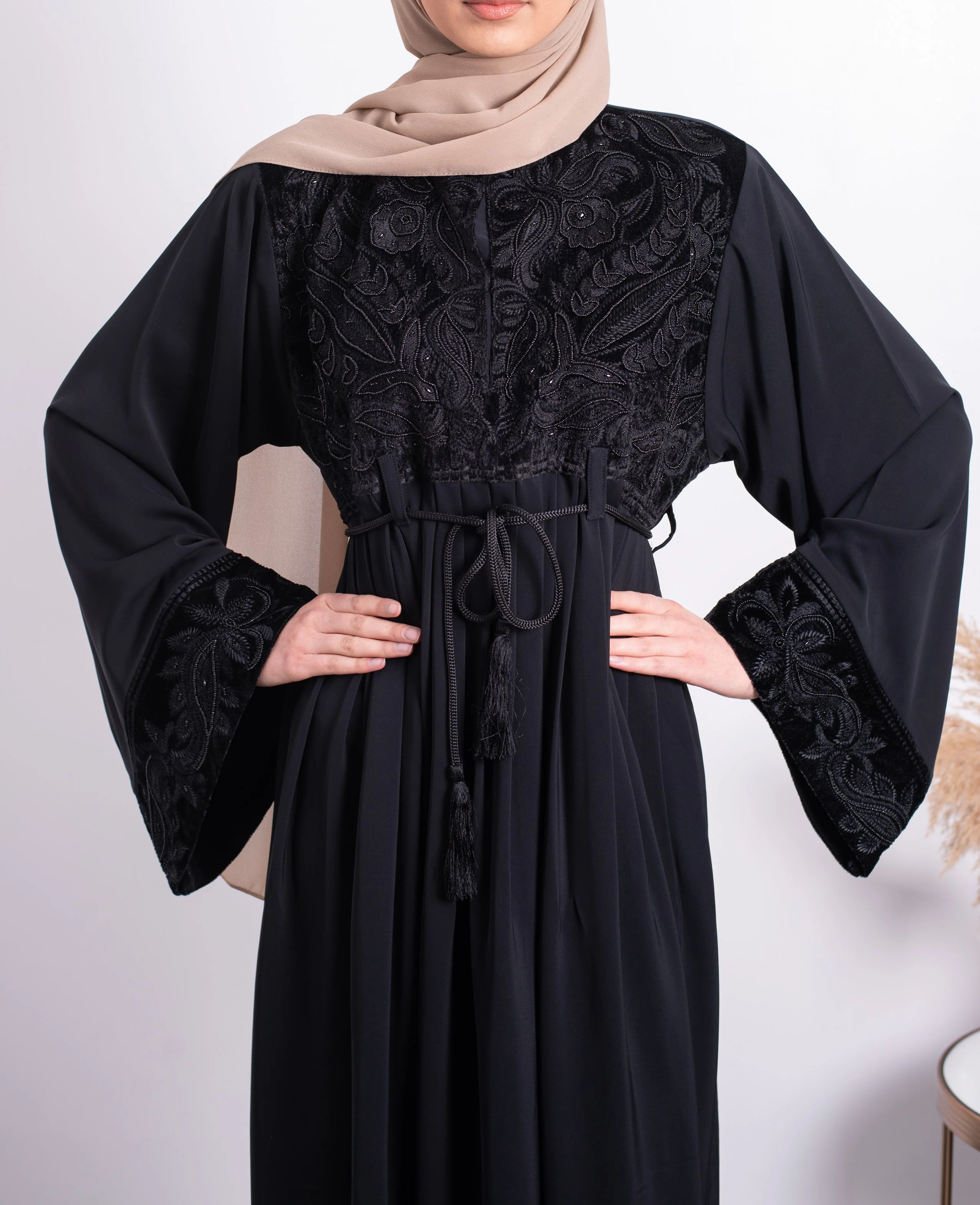 Mia Velvet Embroidered Abaya - Image 4